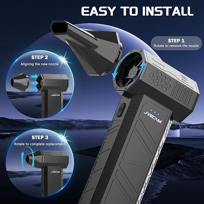 X3 Compressed Air Duster - Electric Air Duster with Brushless Motor,3 Gear Adjustable - mini Snow Blower- Rechargeable Air Duster for PC, Keyboard, Car,Outdoors,Home,Snow and Leaves Clearing
