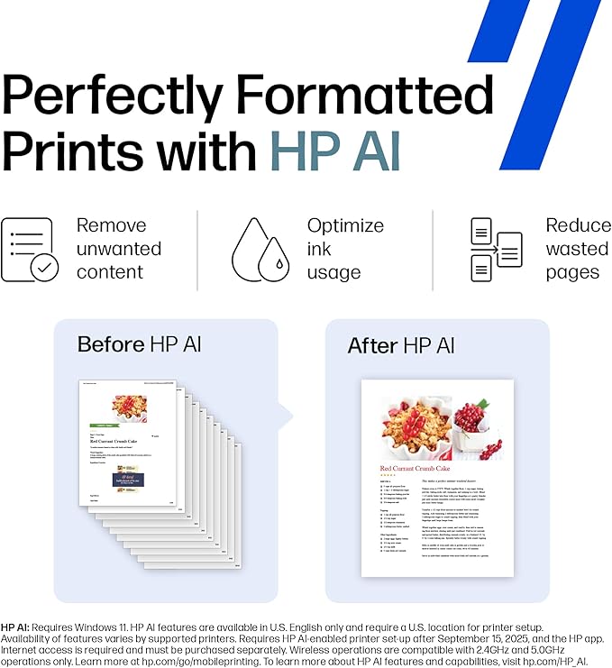 HP OfficeJet Pro 9125e Wireless All-in-One Color Inkjet Printer, Print, scan, copy, fax, ADF, Duplex printing best-for-office, 3 month Instant Ink trial included, AI-enabled (403X0A)