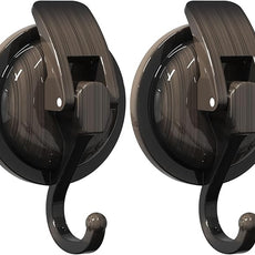 Heavy Duty Vacuum Suction Cup Hooks, Red Bronze Plated Polished Super Suction for Kitchen Bathroom, 2 Pack