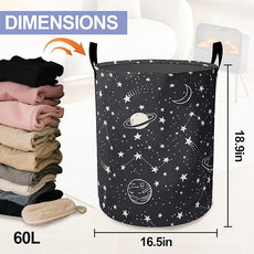 Laundry Basket-Cartoon Celestial Sky Foldable Waterproof Oxford Cloth Funny Tote Bag Laundry Hamper Clothes Storage Bucket Organizer For Bathroom/Laundry Storage/Bedroom Storage Basket