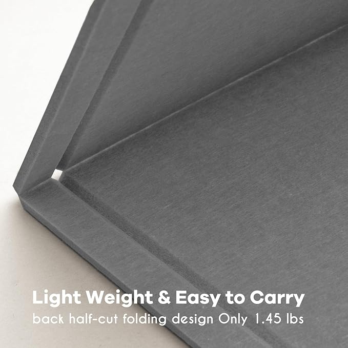 Bulletin Board, 36 x 24 inches Felt Board - Decorative Pin Board, Cork Board Alternative for Wall, 3' x 2' Foldable Self-Adhesive Vision Board Prayer Board with 20 Pushpins - Gray