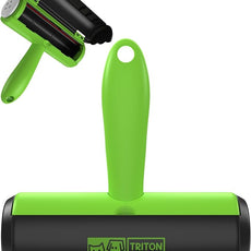 Triton Pet Hair Removal Tool w/Fur Trapping Compartment, 60% Smaller Storage Size, Reusable Shedding Roller, Cat and Dog Hair Remover for Car, Furniture, Carpet, Couch (Green)