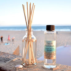Urban Naturals Ocean Mist & Sea Salt Reed Diffuser Set | Made with Essential Oils & Real Seashells | Decorative Air Freshener Room Diffuser