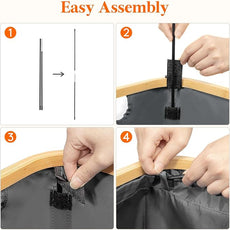 Lifewit 75L Slim Laundry Hamper with Lid, Narrow Laundry Basket with Removable Bag & Bamboo Handles, Fodable Thin Dirty Clothes Hamper for Laundry Collapsible Bin for Bathroom Bedroom Dorm, Dark Gray