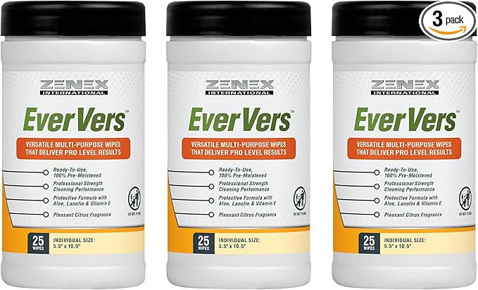 Magic EverVers Heavy Duty Cleaning Wipes - Single Sided Hand & Surface Towels | Powerful Moisturizers to Prevent Dry Hands | Waterless | Removes Grease, Oil, Dirt, & more (3 Pack | 75 Sheets Total)