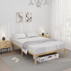 14 Inch Bamboo Bed Frame – Solid Wood Platform Bed Frame, Strong and Stable, with Non-Slip Slats for Support, No Box Spring Needed, Easy to Assemble, Noise-Free (Natural, Full)