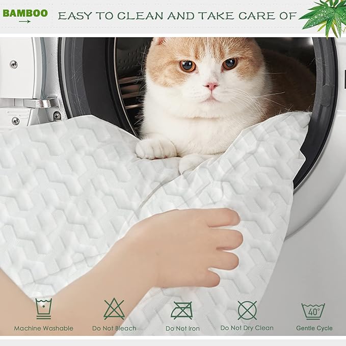 GRT Twin XL Size Waterproof Mattress Protector Rayon Bamboo - 3D Air Fiber Cooling Mattress Protector Cover, Breathable Mattress Pad Noiseless 8''-21'' Deep Pocket Machine Washable