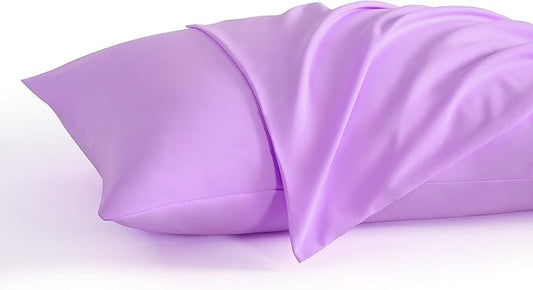 NTBAY Toddler Pillow Cases Set of 2, 2 Pack Brushed Microfiber 14x20 Pillow Cases, Soft, Wrinkle, Fade, Stain Resistant Light Purple Pillow Cases with Envelope Closure, 14x20 Inches, Ligt Purple