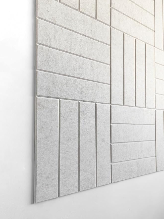 Felt Bulletin Board Tiles | Modern Cork Board Alternative | Large Cork Boards for Walls | Aesthetic Felt Wall Panels for Office & Home Decor | Pinboard & Photo Board (12-Pack) | Ivory