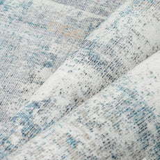 3x10 Washable Runner Rug Blue Cream Abstract Hallway Kitchen Throw Rug Neutral Modern Non Slip Soft Low Pile Lightweight Carpet for Bathroom Laundry Bedroom Living Room