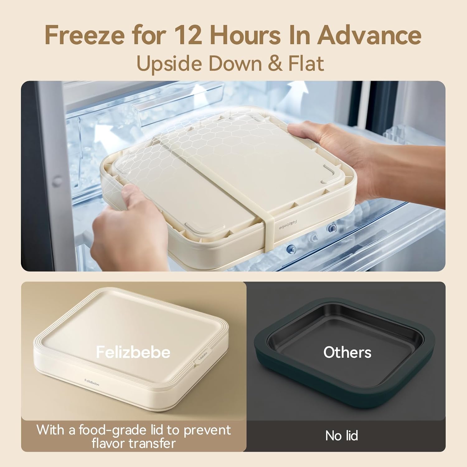 Rolled Ice Cream Maker, Felizbebe Instant Ice Cream Roller Tray with Lid and 2 Spatulas, Food Grade Premium Stainless Steel Cold Plate No-electricity for Fun Family Activities, DIY Parent-Child Time Dormly