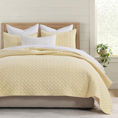 HORIMOTE HOME Quilt King Size Light Yellow, Lightweight Quilt for Summer, Ultra-Soft Microfiber Modern Style Quilted Clouds Pattern Bedspread Quit Set 3 Pieces(1 Quilt and 2 Pillow Shams)