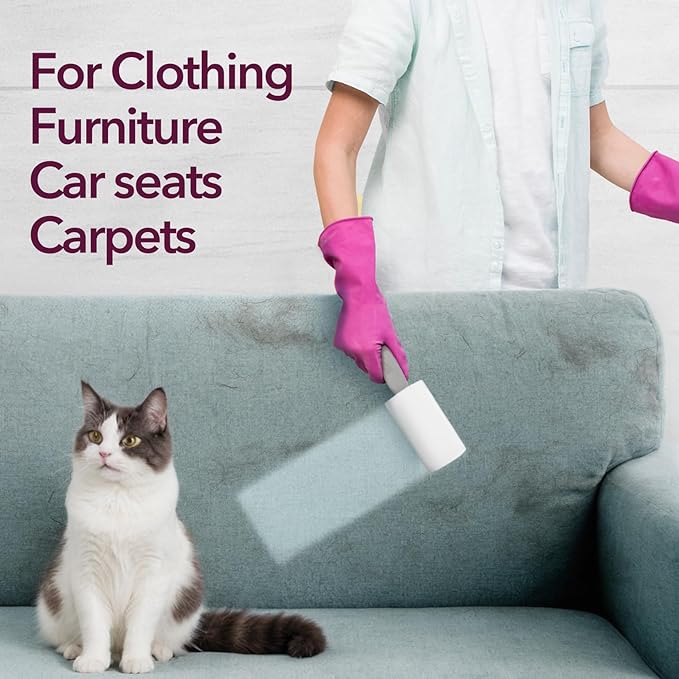 Lint Rollers for Pet Hair Extra Sticky, 550 Sheets Mega Value Set Lint Roller with 2 Upgraded Handles, 5 Rollers Portable Pet Lint Remover for Clothes, Furniture, Carpet, Dog & Cat Hair Removal