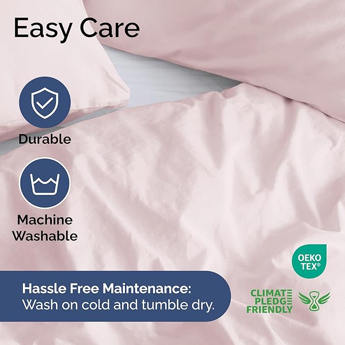 Duvet Cover Queen Size Set - Extra Soft Queen Size Duvet Cover 90 x 90 with 2 Pillow Shams - Hotel Luxury Easy Care & Fade Free w/Zipper Closures & Ties - Comfy Breathable Bedding Set (Lavender Pink)