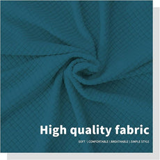 Easy-Going Stretch Bed Headboard Cover,Small Square Jacquard Headboard Slipcover, Dustproof Bed Head Cover for Bedroom (Full,Peacock Blue)