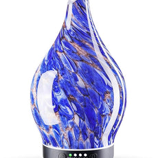Porseme 150ml Essential Oil Diffuser Glass Color Changing Aroma Air Diffusers Aromatherapy Ultrasonic Cool Mist Humidifier 6 Running Hours Waterless Auto-Off for Sleeping Yoga Office Spa (Deep Blue)