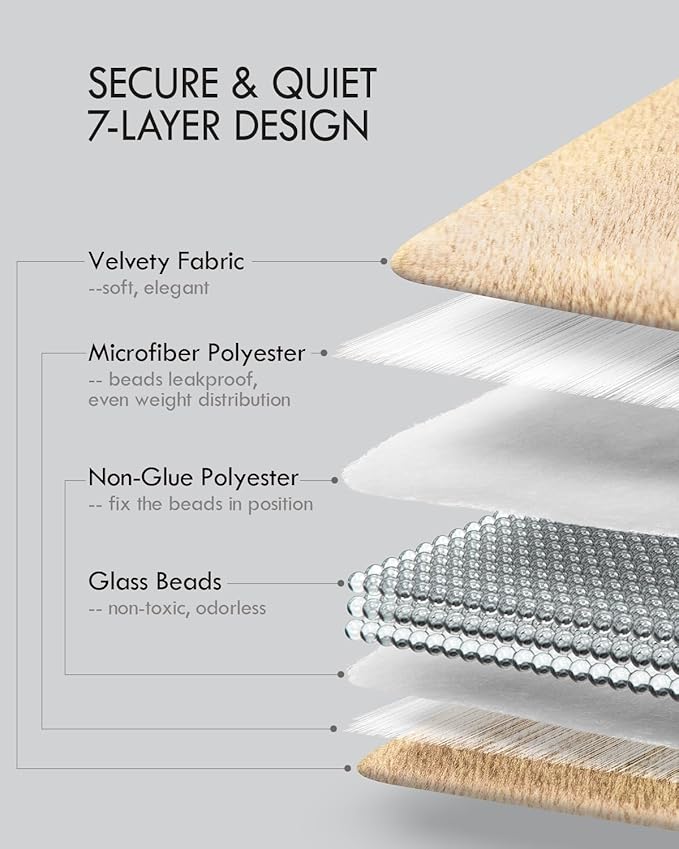 Kaisa Weighted Lap Blanket 7 lbs 41" x 53", Cozy Luxury Crystal Velvet Small Weighted Blanket for Adults, Portable Travel Weighted Blanket for Relaxation, All-Season Blanket, Machine Washable, Khaki