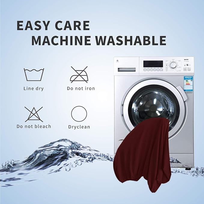 Easy-Going Stretch Bed Headboard Cover,Small Square Jacquard Headboard Slipcover, Dustproof Bed Head Cover for Bedroom (Full,Wine)