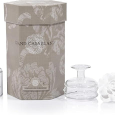Zodax Grand Casablanca Reed Diffuser - Home Fragrance Oil Diffuser Ideal for Living Room, Bathroom, Office - Porcelain Flower Design - Gift Box Packaging Included - Versailles Tuberose - 1.69 Oz.