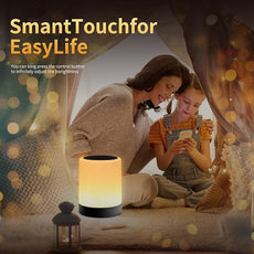 OORUN Touch Bedside Table Lamp,13 RGB Colors & 5 Brightness, USB Rechargeable Desk Lamp, Remote Control Dimmable Night Light with RGB Color Changing,Portable Lamp for Baby (2 Pack Black)