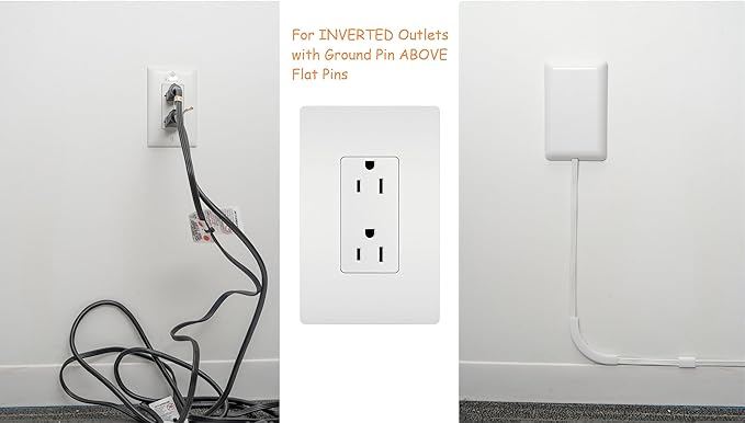 Sleek Socket Original & Patented Ultra-Thin Outlet Concealer with Cord Concealer Kit, Flat Extension Cord with Multi Outlets Power Strip, Ideal for Home Improvement, Hide Bulky and Messy Cords