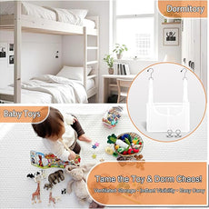 PVC Mesh Hanging Shower Caddy Organizer with 2pc Magnetic Hooks, Portable Adjustable Travel Bathroom Bag with Pockets for RV, Camping, Cruise, Dorm, Gym, White, 12“x5 x7（LxWxH）