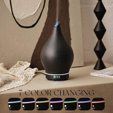 Porseme 150ml Essential Oil Diffuser Ceramic Color Changing Aroma Air Diffusers Aromatherapy Ultrasonic Cool Mist Humidifier 6 Running Hours for Spa Office Sleeping Yoga (Black Ceramic)