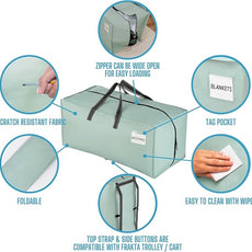 VENO 2 Pack Moving Bags w/Backpack Straps, Heavy Duty, Moving Boxes Alternative, Packing Supplies, Large Storage Totes for Dorm Room Essentials with Zipper for Clothes (Light Green Matte, 2 Pack)