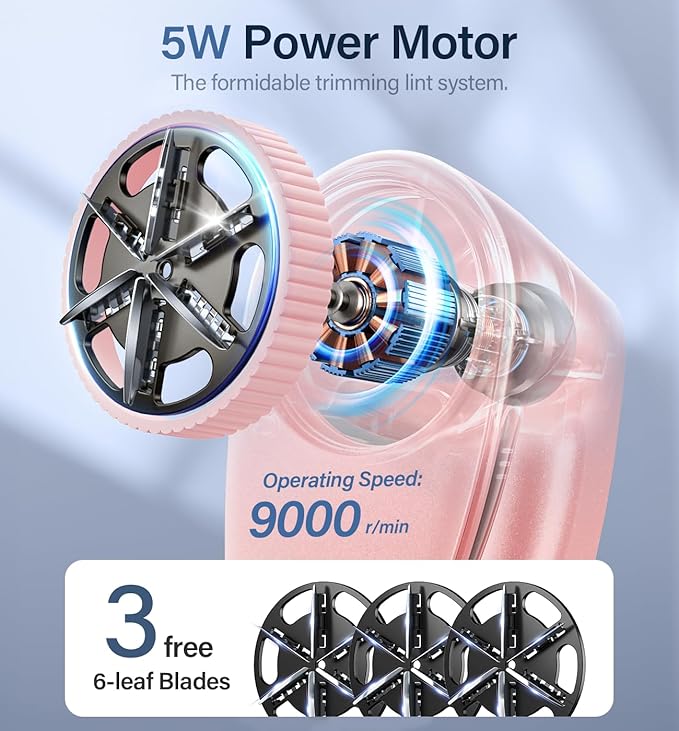 Bymore Fabric Shaver, Lint Shaver for Clothing Furniture Shaver, Sweater Defuzzer Pill Remover Shaver, Lint Remover for Clothing Fuzz-Pink