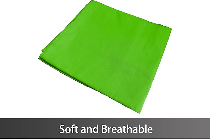 iMaylex Soft 100% Egyptian Cotton Zipper Pillow Case, Cozy and Lightweight Pillowcase, Easy Care, Green, Body, 20" x 54"