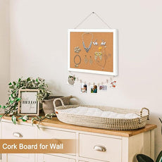 Double-Sided Cork Board for Wall, 16