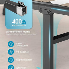 Ciokea Aluminum Outdoor Lounge Chair Set of 2- No Assembly Needed, Foldable Patio Chaise Lounge with 5 Adjustable Positions, Reinforced Frame for Extra Durability, Pool Beach Lounge Chair, Khaki