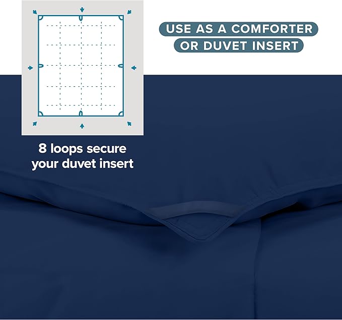Bare Home Duvet Insert Comforter - Oversized King - Goose Down Alternative - Ultra-Soft - Premium 1800 Series - All Season Warmth - Bedding Comforter (Oversized King, Dark Blue)