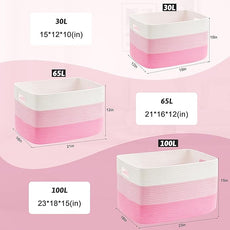 Blanket Basket,Rectangle Woven Baskets for Storage,30L Laundry Basket for Decorative Nursery Blanket,Toys,Dirty Clothes and Magazine in Shelves,Baby Room,and Living Room