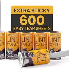 Lint Roller 600 Sheets (2 Rollers + 4 Refills) - Lint Rollers for Pet Hair Extra Sticky, DELOMO Mega Value Pet Hair Removal Tool for Clothes/Couch/Furniture/Car - Ideal Home Gift for Pet Owners