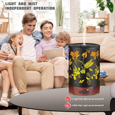 Metal Essential Oils Diffuser 150ML Christmas Aromatherapy Diffuser Cool Mist Humidifier with 7 Colors Lights Waterless Auto Off Air Diffusers as Gifts for Mom (B-Hummingbird)