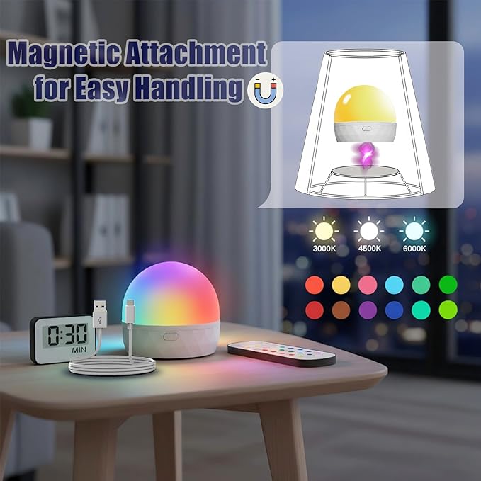 Battery Operated Wall Sconces Set of Two, Rechargeable Wall Sconce Wireless Battery Wall Lamp with 15 Colors RGBCW Dimmable Magnetic Bulbs & Remote for Bedroom Living Room Hallway Decor Black