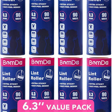 Extra Sticky Large Surface Lint Roller, 6.3'' Giant Lint Roller for Pet Hair, 270 Sheets/ 3 Refills, Long Handle Lint Remover for Clothes, Furniture, Dog & Cat Hair Remover (720 Sheets)