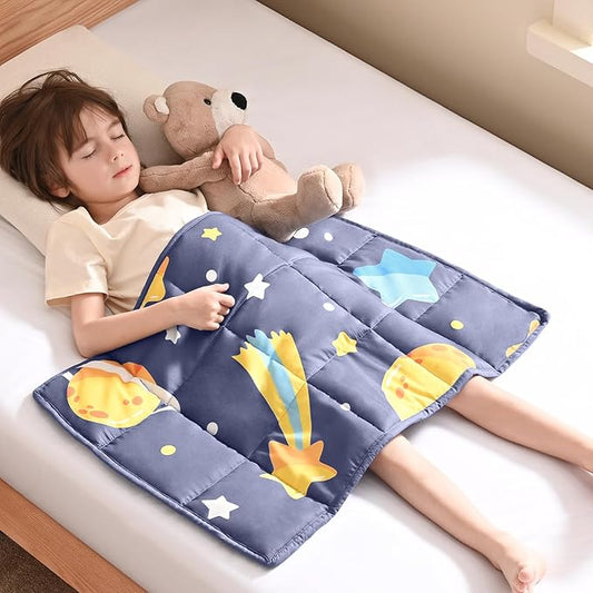 anfie Weighted Lap Pad 2 Pounds, Weighted Blanket Kids(20"*30") Cooling Blanket for Sleeping,Weighted Throw Blanket for Travel Indoor Outdoor(Grey Moon)