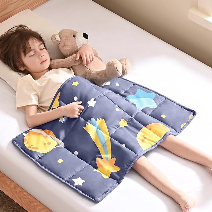 anfie Weighted Lap Pad 2 Pounds, Weighted Blanket (30"*40") Cooling Blanket for Sleeping,Weighted Throw Blanket for Travel Indoor Outdoor (Grey Moon)