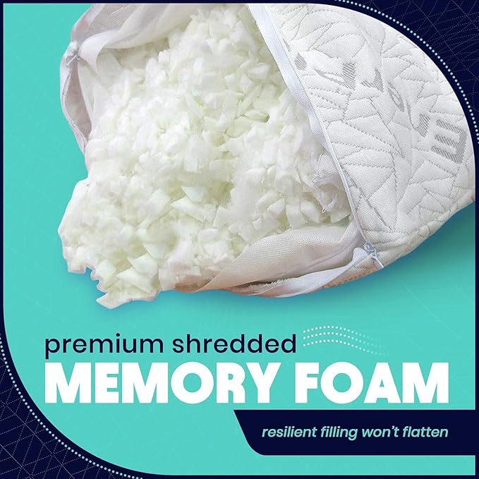 EnerPlex Memory Foam Pillows - Pack of 1 Adjustable, CertiPUR-US Certified King Size Pillows for Sleeping w/Extra Foam & Removable Viscose of Bamboo Cover - Machine Washable Firm Pillow