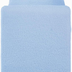 24KF Modern Upholstered Bed Bench Covered with Soft Boucle Teddy Fabric, Lovely Entryway Bench Ottoman with Armrest, 5062-Light Blue