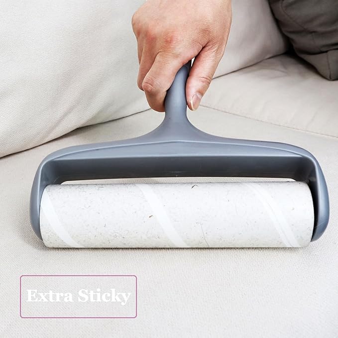 8 inch Large Surface Roller Refill Compatible with Scotch-Brite Pet Hair Pickup Extra Sticky Large Lint Roller Replacement 60 Easy-Tear Adhesive Sheets per Refill Pack of 6 Rolls 360 Sheets Total