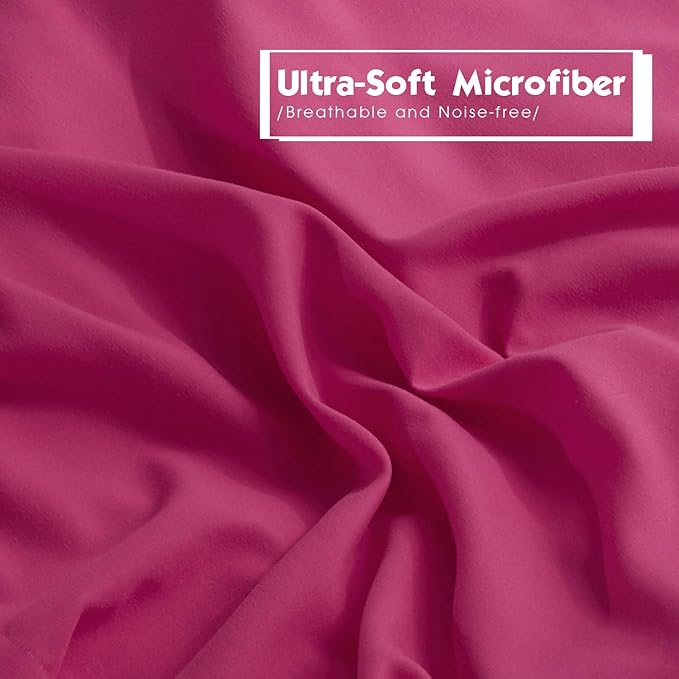 HIG 3pc Pink Comforter Set Full Size Duvet Insert, Reversible, All Season, Box Stitched, with Corner Tabs, Soft, Fluffy