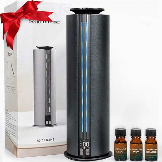 1800 Sq Ft Cordless Waterless Diffuser, 100ml Hotel Collection Diffuser Scent Air Machine for Home Cold Air Essential Oil Diffuser for Large Room Office Quiet (Titanium Gray)