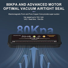 MEGAWISE Model B 2025 Vacuum Sealer | Powerful & Compact | One-Touch Automatic Food Sealer for Cold, Wet, Moist, and Dry Foods | Compatible with Thick, Medium, and Thin Bags | OMNI MACHINE (Black)