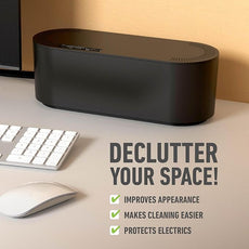 D-Line Cable Management Box, Power Strip Cover, Floor Outlet Hider, Desk Cord Organizer, Hide Extension Leads, 12.75