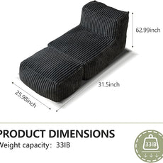 Premium Beige Bean Bag Chair for Adults with Armrest- Ultra Plush Memory Foam Lounge Sofa & Comfy Reading Nook Chair for Bedroom, Living Room & Dorm (White, MoFa)