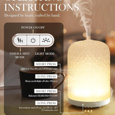 Essential Oil Diffuser – 2.4MHz Ultrasonic Aromatherapy Diffuser, Health Night Light, Timer & Auto Shut-Off, BPA-Free, 120ml Glass Oil Diffuser for Home, Office, Spa, Yoga