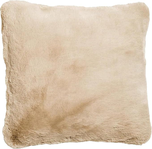 UnHide Squish - Faux Fur Pillow - Extra Soft Throw Pillow - Square Shaped Pillow, Polyester Fill - Machine Washable - Perfect for Living Room, Bedroom, or Guest Room - 20” x 20” - Beige Bear
